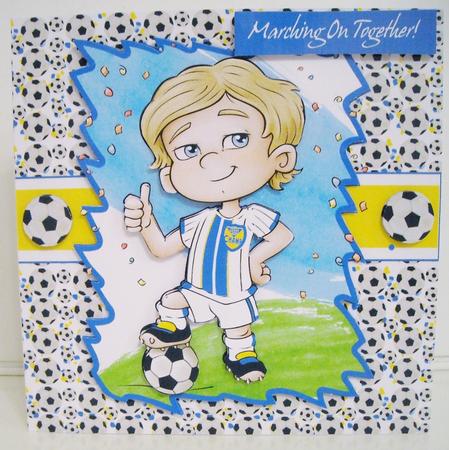 Football / Soccer Mini Kit Leeds Football Fan Birthday Card by Pam Stubley