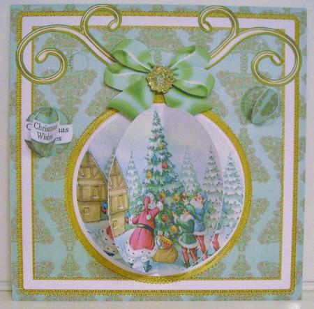 Decorate Tree 3D Bauble 8in Card Front Mini Kit by Pam Stubley