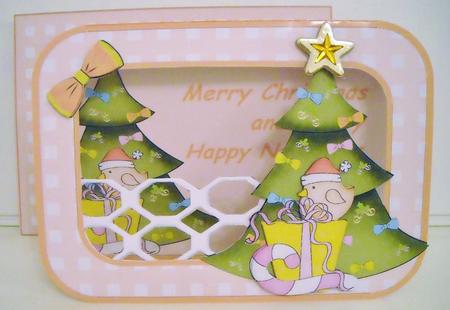 Lattice Fence Card Kit - Robin by Christmas Tree by Pam Stubley
