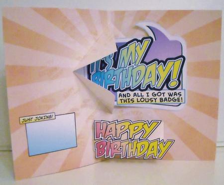 Forget About It - Big-badge Birthday Card by Pam Stubley