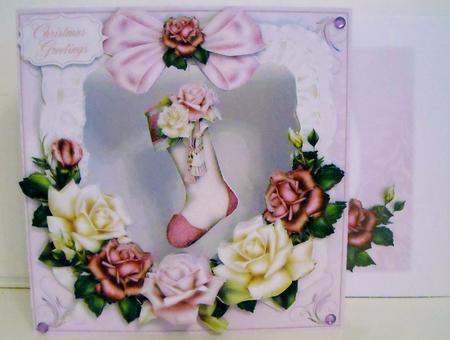 Open Box 3D Card Kit - Christmas Roses by Pam Stubley