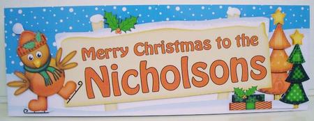 Xmas Nicholsons Robin Signpost Lge Dl Easicut by Pam Stubley
