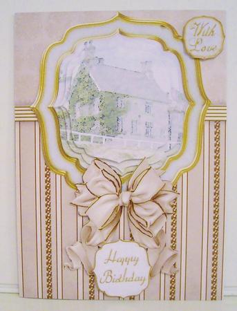 Double Curve Frame Pyramage Topper Tranquil Village by Pam Stubley