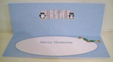 Christmas Penguins Christmas Large Dl Insert by Pam Stubley