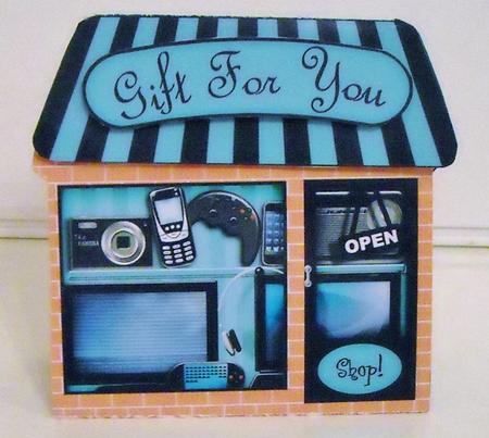 3D Little Gadget Shop Gift Card Holder by Pam Stubley