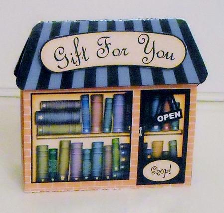 3D Little Book Shop Gift Card Holder by Pam Stubley