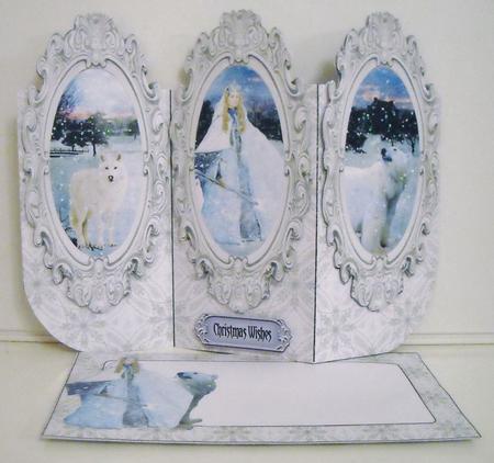 Christmas Snow 3D Tri-fold Card & Envelope by Pam Stubley