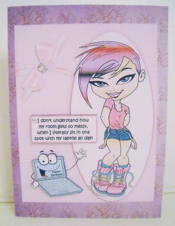 Teen Diva's Messy Room Quick Card by Pam Stubley