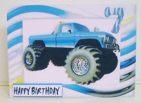4x4 Jeep in Turq in Funky Frame by Pam Stubley