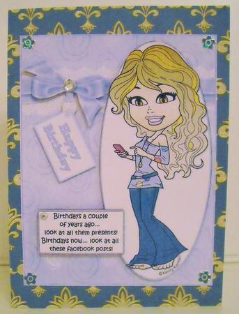 Teen Diva Birthdays Past and Present Quick Card by Pam Stubley