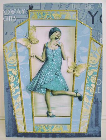 The Flapper Lady in Teal Topper by Pam Stubley