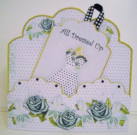 White Dotty All Dressed Up Scallop Fashion Tag Cf Mini Kit by Pam Stubley