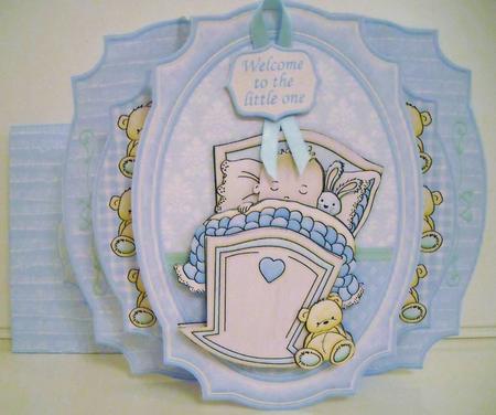 New Baby Boy Double Pop Out Card Kit & Decoupage by Pam Stubley