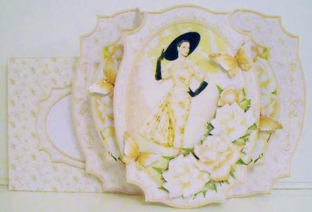Lady & Coffee Roses Double Pop Out Card Kit by Pam Stubley