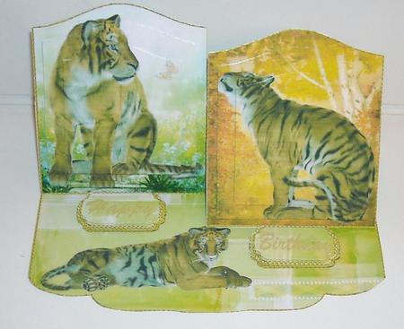 Tigers Pyramid Panel Staggered Easel Mini Kit by Pam Stubley
