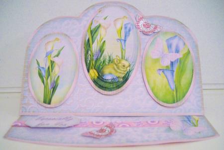 Easter Lilies Triple Oval Easel Card Mini Kit by Pam Stubley