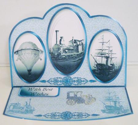 By Land, Sea and Air Triple Oval Easel Card Mini Kit by Pam Stubley