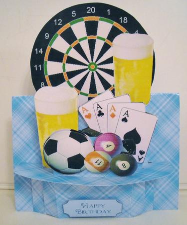 Cheers! 3D Shelf Card with Decoupage by Pam Stubley
