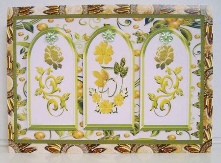 Three Arches Card - Autumn Flowers by Pam Stubley