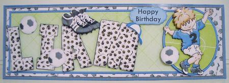 Create Any Name Blue Football Card Kit by Pam Stubley