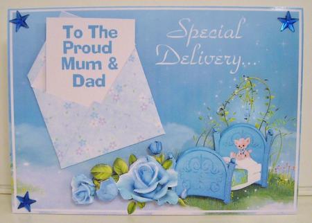 An Envelope on Top! Card Front Mini-kit - Baby Boy by Pam Stubley