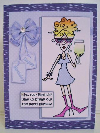 Rita Gets Her Party Glasses Out Quick Card by Pam Stubley