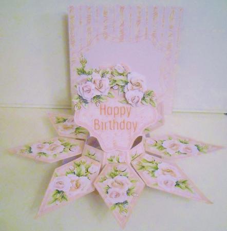 Floral Surprise Card Kit Pink and Peach Roses by Pam Stubley