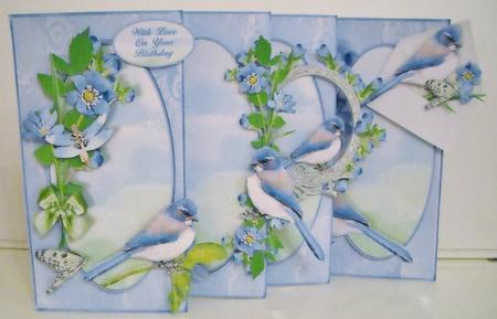 4-fold Card Kit - Summer Birds by Pam Stubley