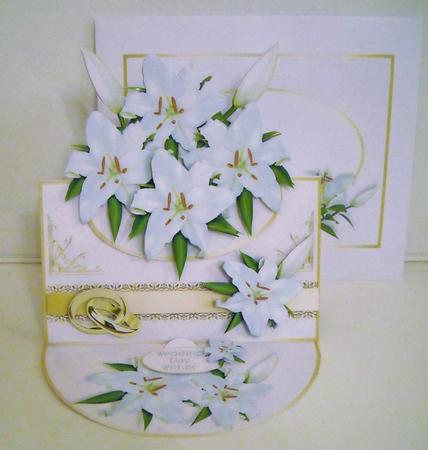 Over the Edge Easel Card Kit - Wedding/anniversary Lilies by Pam Stubley