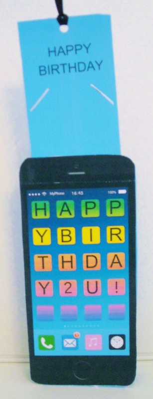 3D Smartphone Shaped Birthday Card & Gift Card Holder by Pam Stubley