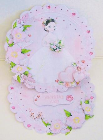Butterfly Garden Bride Scalloped Round Easel Card Mini Kit by Pam Stubley