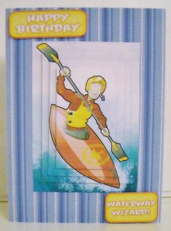 Canoe/kayak Dude (red) Pyramid by Pam Stubley