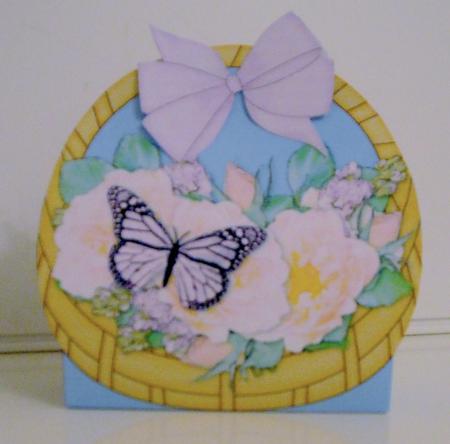 3D Butterfly & Rose Bouquet Basket Shaped Treat Box Mini Kit by Pam Stubley