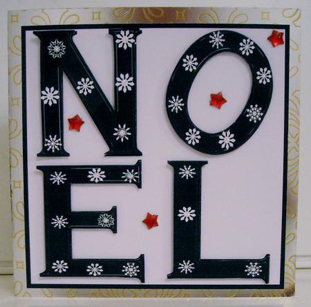 Noel Black and White 8x8 Square Topper by Pam Stubley