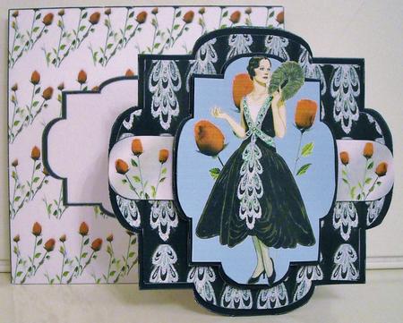 Shaped Layered Card - 1926 Picture Dress by Pam Stubley