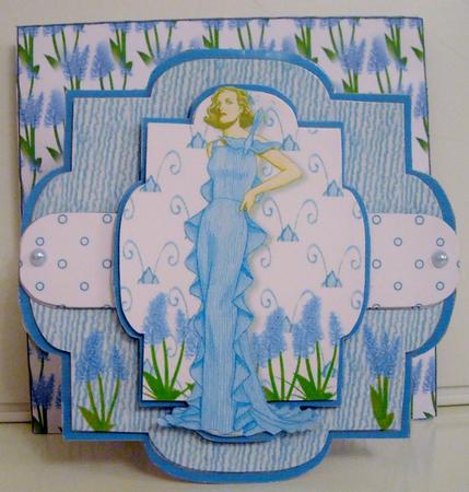 Shaped Layered Card - 1935 Taffeta Dress by Pam Stubley