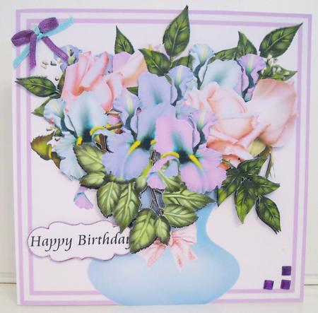 Flower Vase 3 - Irises and Roses by Pam Stubley