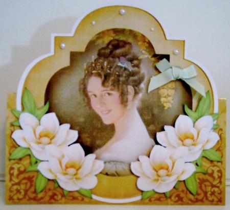 Peach Magnolia Lady Fancy Over 3D Mini Card Kit by Pam Stubley