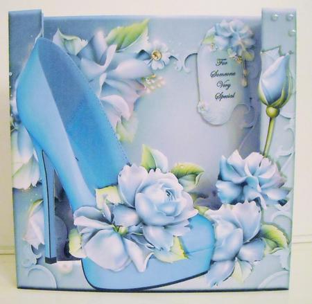 Box Card - Beautiful Blue Shoe - Mini Kit by Pam Stubley