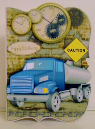 Trucking Time Male Card by Pam Stubley