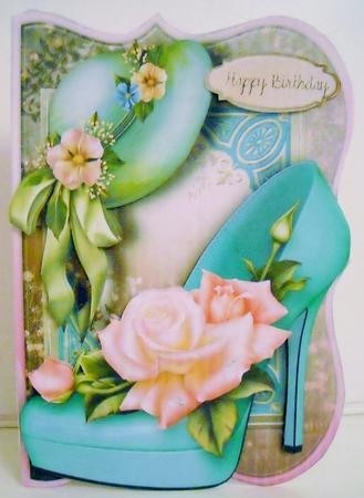 Stunning Shoe and Hat Female Card by Pam Stubley