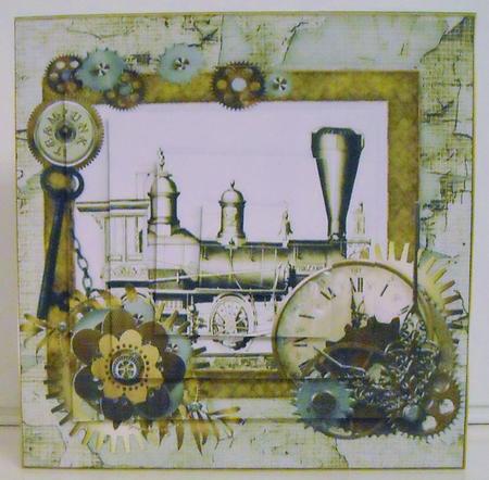 Vintage Steampunk Steam Train Pyramid by Pam Stubley