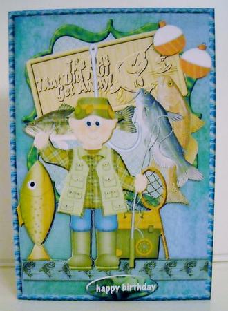 Scallop Topper Male Gone Fishing 2 by Pam Stubley