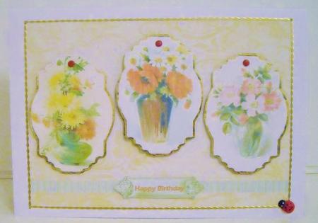Flower Vase Panel Card with Toppers by Pam Stubley