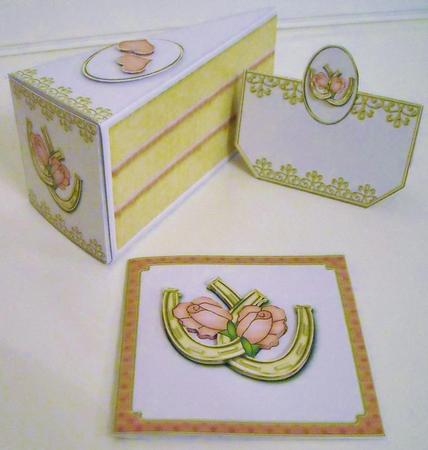 3D Wedding Cake Slice Treat Box Gift Set Mini Kit by Pam Stubley