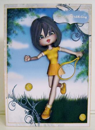 Anyone for Tennis Card Front and Decoupage by Pam Stubley