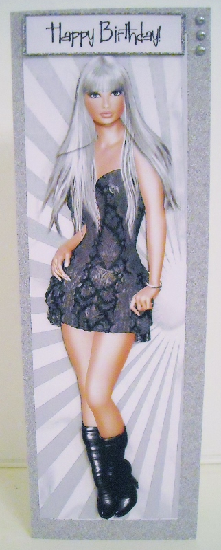Trendy Girl with Boots and Silver Hair Tall Dl by Pam Stubley