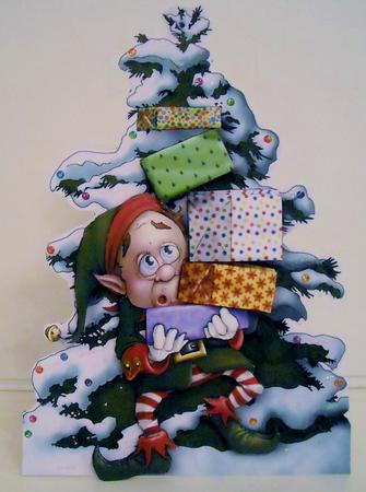 Shaped Topper - Christmas Elf - Carefull!! by Pam Stubley