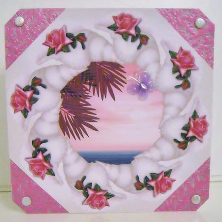 Birthday Sunset 8x8 Octogon Card Topper by Pam Stubley