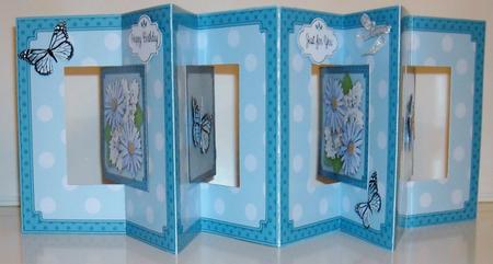 3D Floral Bouquet & Butterfly Accordian Swing Card by Pam Stubley
